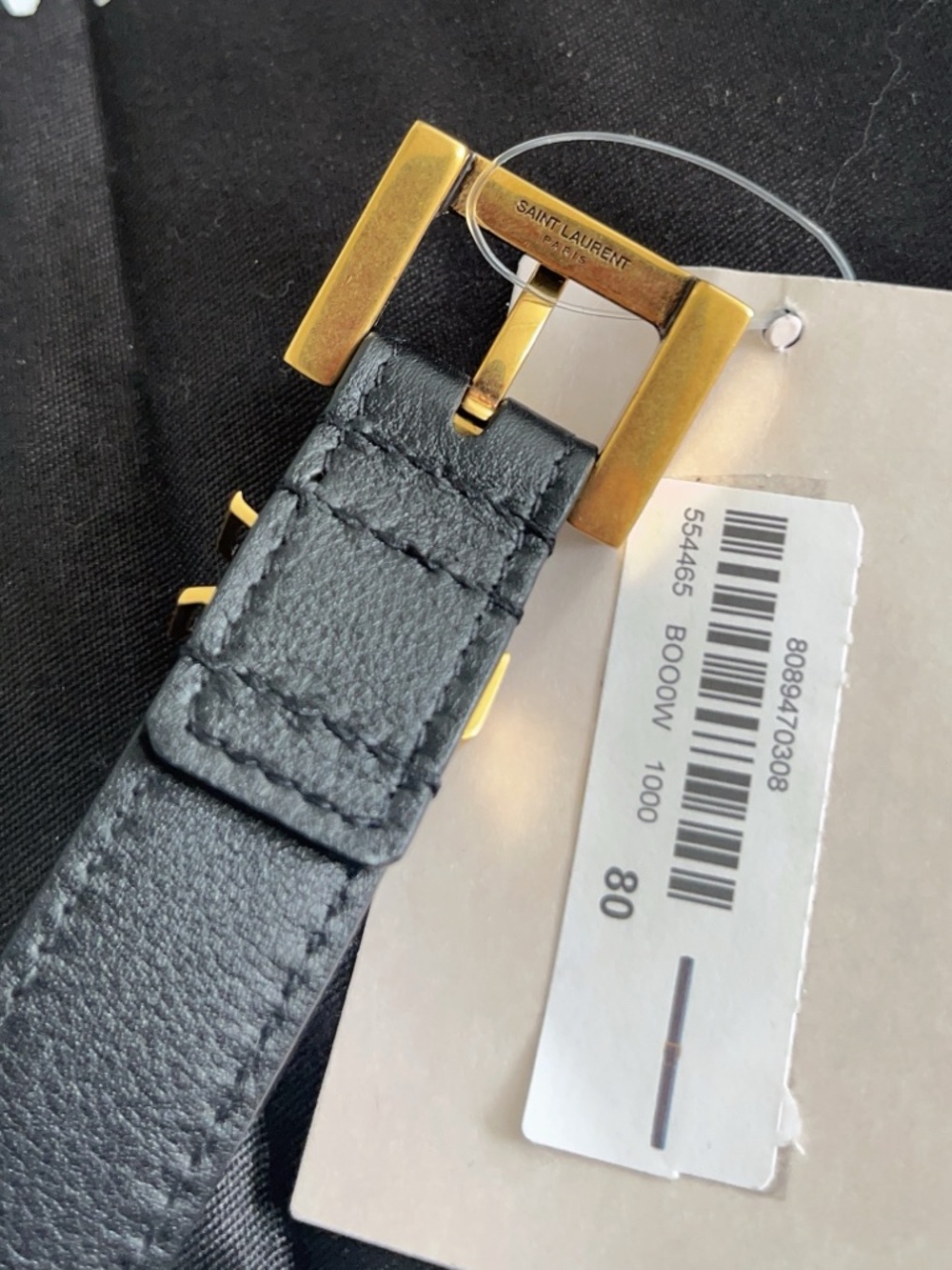 Saint Laurent  YSL Cassandre leather thin belt - Picture 6 of 13